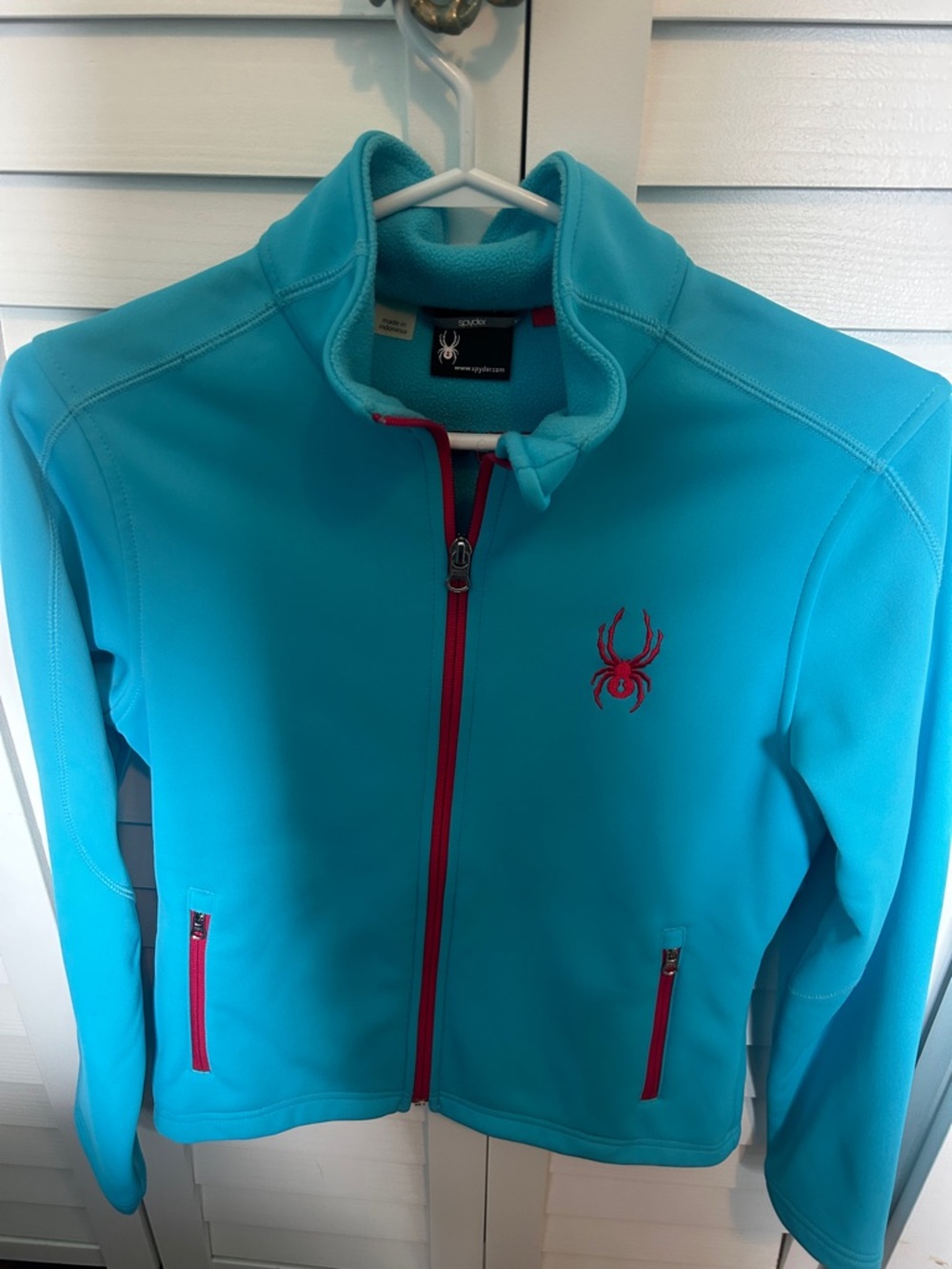 Spyder Turquoise Jacket with Pink Zipper Accents